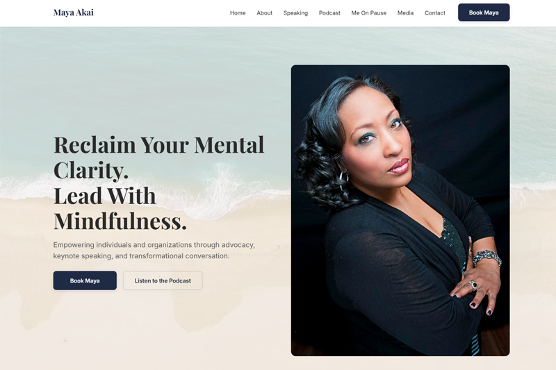 Maya Speaks website screenshot