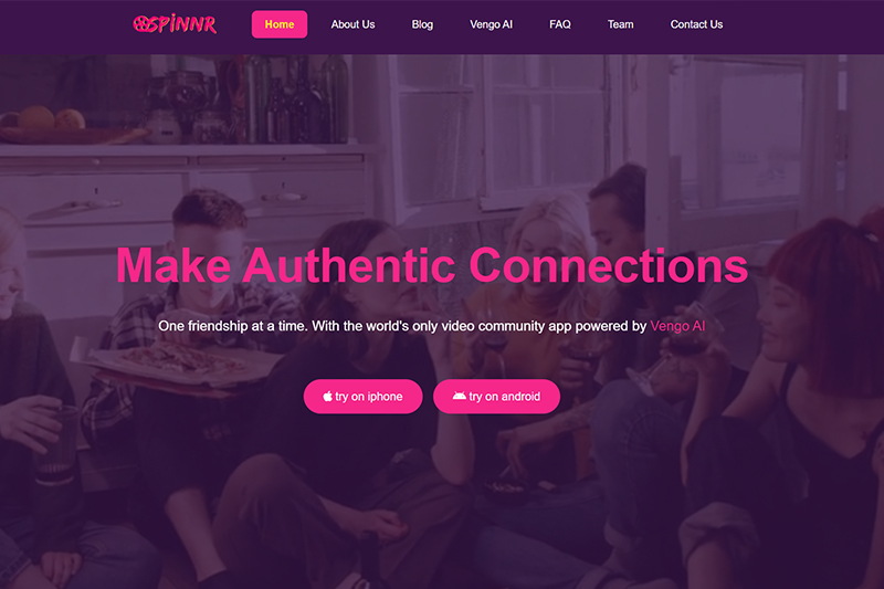 Spinnr website screenshot